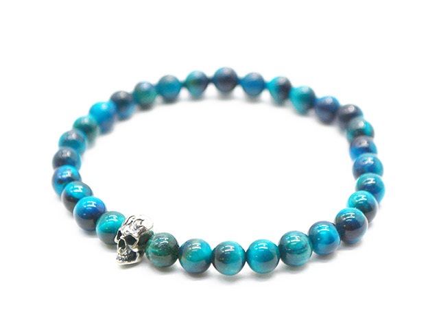 ��MAD CULT/�ޥåɥ���ȡۡ�Fucking BABY Stone Bracelet��Blue Green Tiger Eye��/�ե��å��󥰥٥��ӡ����ȡ���֥쥹��åȡɥ֥롼���꡼�󥿥����������ɡ�(SB-19)