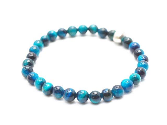 ��MAD CULT/�ޥåɥ���ȡۡ�Fucking BABY Stone Bracelet��Blue Green Tiger Eye��/�ե��å��󥰥٥��ӡ����ȡ���֥쥹��åȡɥ֥롼���꡼�󥿥����������ɡ�(SB-19)