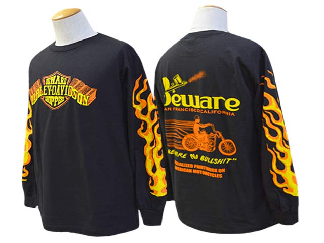 ��BEWARE CHOPPERS/�ӥ���������åѡ����ۡ�Printed L/S Tee��NO BULLSHIT��/�ץ��ƥåɥ��󥰥��꡼��Tee�ɥΡ��֥륷�åȡɡ�