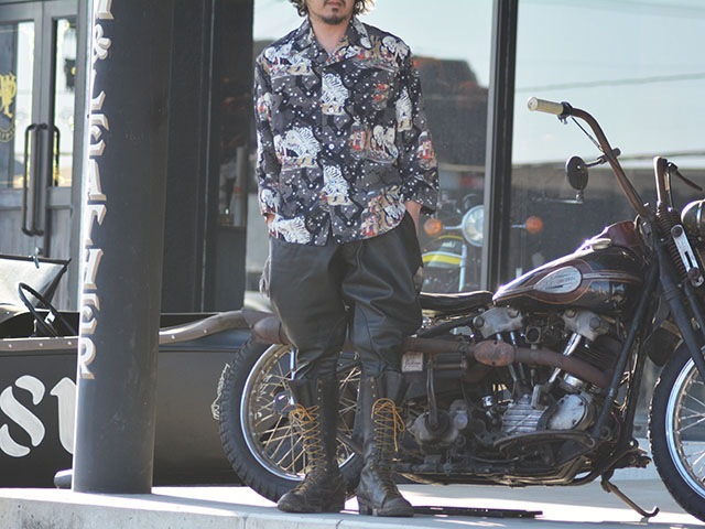 ��BLACK SIGN/�֥�å��������2025SS��Three Quarter Sleeve Night Hawaiian Shirt��Kuniyoshi Utagawa��/���꡼�������������꡼�֥ʥ��ȥϥ磻���󥷥�ġɲ��� ��˧�ɡ�(BSSL-25109)