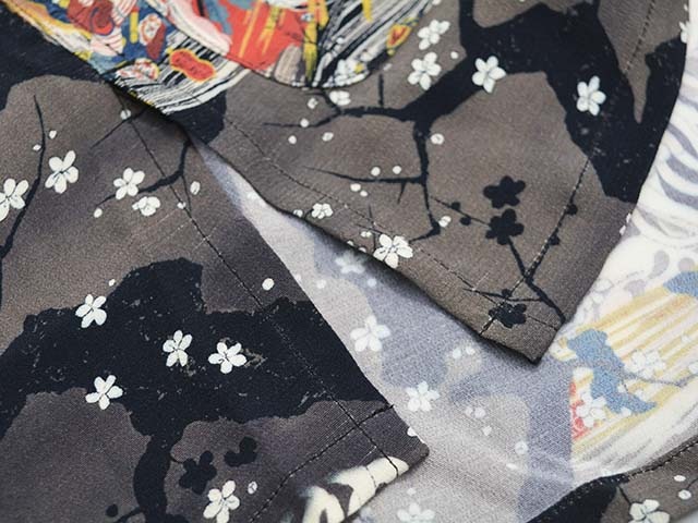 ��BLACK SIGN/�֥�å��������2025SS��Three Quarter Sleeve Night Hawaiian Shirt��Kuniyoshi Utagawa��/���꡼�������������꡼�֥ʥ��ȥϥ磻���󥷥�ġɲ��� ��˧�ɡ�(BSSL-25109)