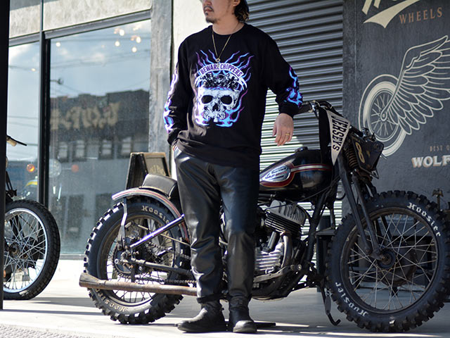��BEWARE CHOPPERS/�ӥ���������åѡ����ۡ�Printed L/S Tee��KOOL HEAD��/�ץ��ƥåɥ��󥰥��꡼��Tee�ɥ�����إåɡɡ�