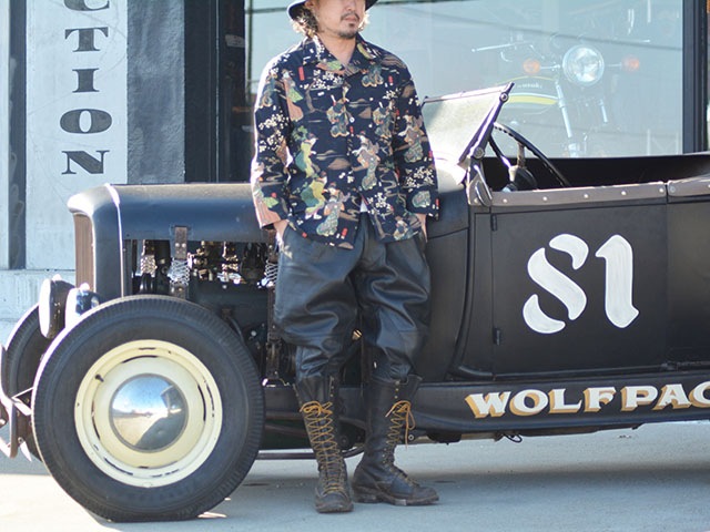 ��BLACK SIGN/�֥�å��������2025SS��Three Quarter Sleeve Night Hawaiian Shirt��Kuniyoshi Utagawa��/���꡼�������������꡼�֥ʥ��ȥϥ磻���󥷥�ġɲ��� ��˧�ɡ�(BSSL-25110)