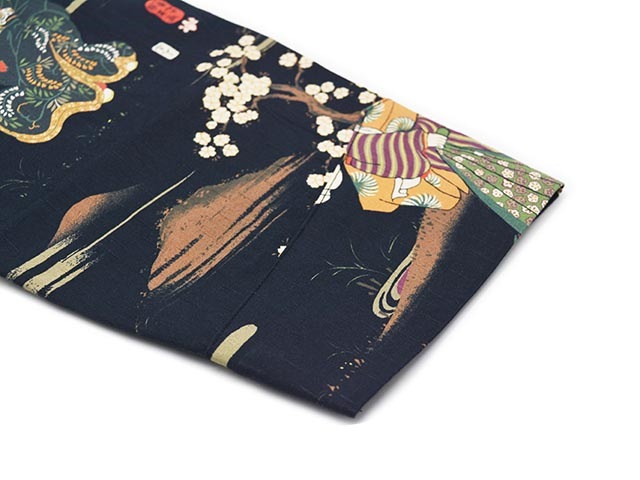 ��BLACK SIGN/�֥�å��������2025SS��Three Quarter Sleeve Night Hawaiian Shirt��Kuniyoshi Utagawa��/���꡼�������������꡼�֥ʥ��ȥϥ磻���󥷥�ġɲ��� ��˧�ɡ�(BSSL-25110)