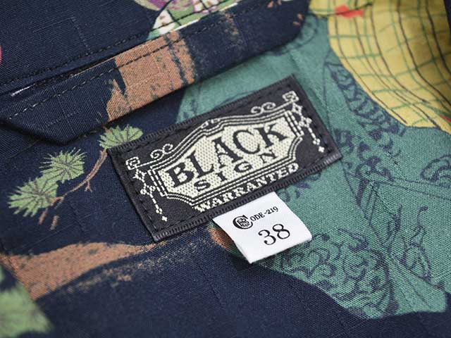 ��BLACK SIGN/�֥�å��������2025SS��Three Quarter Sleeve Night Hawaiian Shirt��Kuniyoshi Utagawa��/���꡼�������������꡼�֥ʥ��ȥϥ磻���󥷥�ġɲ��� ��˧�ɡ�(BSSL-25110)