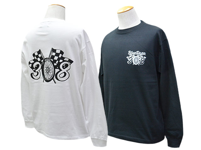 ��BLUE ROSE.308/�֥롼������.308�ۡ�High Quality Crew Neck L/S Tee��Wheel Flag"/�ϥ�������ƥ������롼�ͥå����󥰥��꡼��Tee�ɥۥ�����ե�å��ɡ�