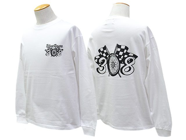 ��BLUE ROSE.308/�֥롼������.308�ۡ�High Quality Crew Neck L/S Tee��Wheel Flag"/�ϥ�������ƥ������롼�ͥå����󥰥��꡼��Tee�ɥۥ�����ե�å��ɡ�