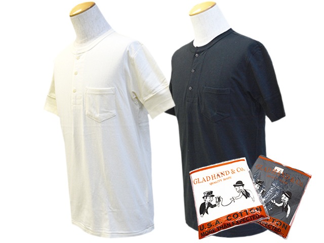 全2色【GLAD HAND/グラッドハンド】「Pack Tee”Standard Henry Pocket