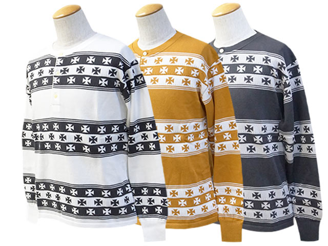��3����DAZZLE SUGAR/�����륷�奬����2024AW��Jacquard Henley L/S Tee/���㥬���ɥإ�꡼���󥰥��꡼��Tee��