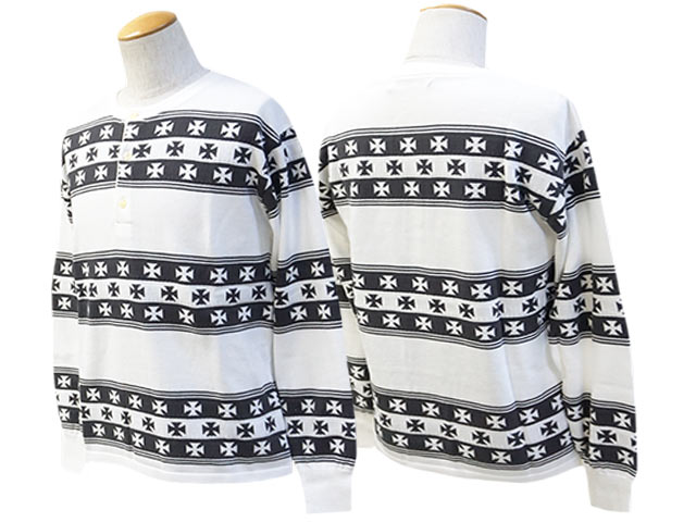 ��3����DAZZLE SUGAR/�����륷�奬����2024AW��Jacquard Henley L/S Tee/���㥬���ɥإ�꡼���󥰥��꡼��Tee��