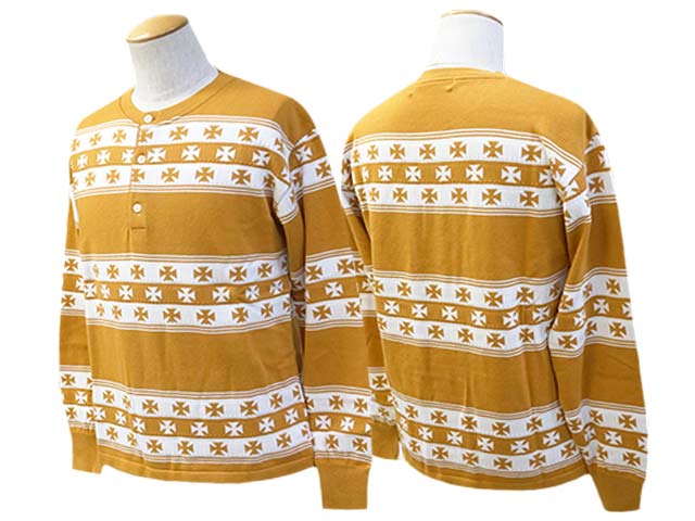 ��3����DAZZLE SUGAR/�����륷�奬����2024AW��Jacquard Henley L/S Tee/���㥬���ɥإ�꡼���󥰥��꡼��Tee��