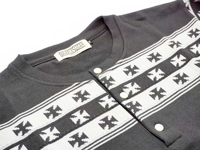 ��3����DAZZLE SUGAR/�����륷�奬����2024AW��Jacquard Henley L/S Tee/���㥬���ɥإ�꡼���󥰥��꡼��Tee��