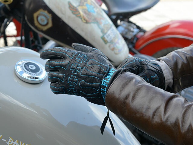 全10色【SKULL FLIGHT/スカルフライト】「Punching Mesh Bone Glove