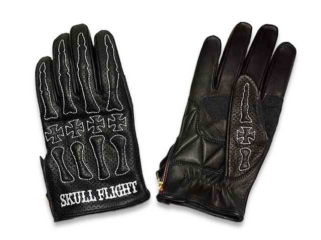 全10色【SKULL FLIGHT/スカルフライト】「Punching Mesh Bone Glove