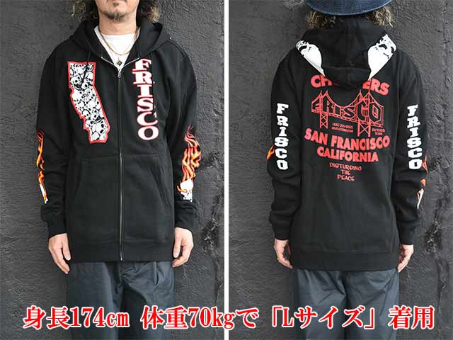 415 CLOTHING/415󥰡ۡPrinted Zip HoodieSKULL&FRISCO/ץƥåɥåץաǥɥեꥹɡ