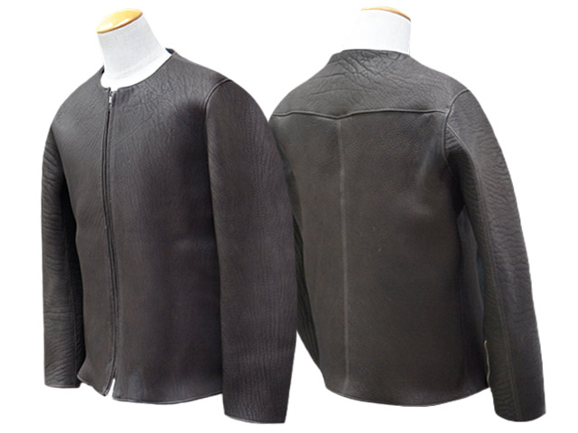 ��2����FINE CREEK&CO/�ե����󥯥꡼������ɥ����ۡ�Collarless Single Riders Jacket��Heavy Weight Bud Deer��/���顼�쥹���󥰥�饤���������㥱�åȡɥإӡ��������ȥХɥǥ����ɡ�(ACJK072)