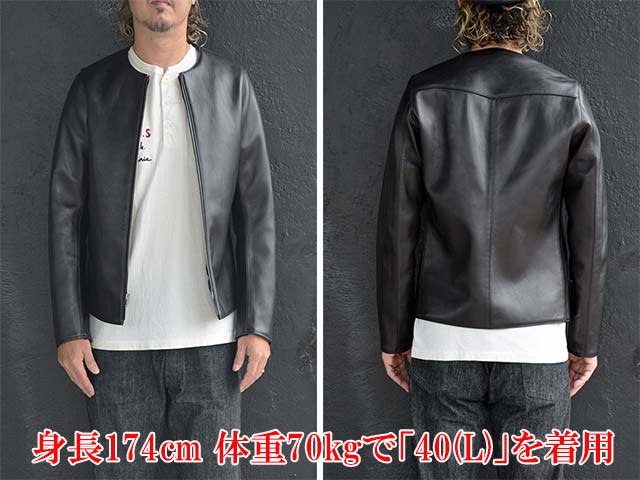 ��FINE CREEK LEATHERS/�ե����󥯥꡼���쥶�����ۡ�Collarless Single Riders Jacket��Bud-5��/���顼�쥹���󥰥�饤���������㥱�åȡɥХ�-5�ɡ�(FCJK031)