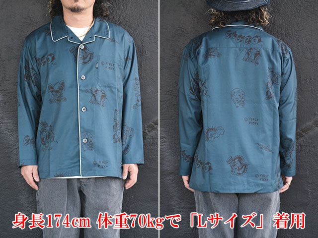 ��3����BLUCO/�֥륳��2025SS��Poolside L/S Shirts��TATTOO��/�ס��륵���ɥ��󥰥��꡼�֥���ġɥ��ȥ����ɡ�(153-11-003)