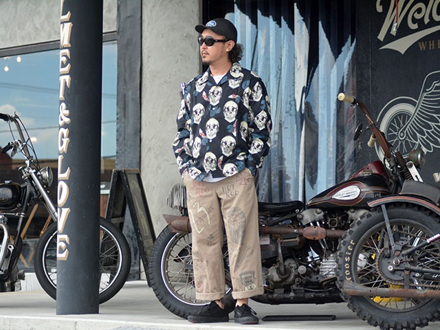 (30% OFF)��DRESS HIPPY/�ɥ쥹�ҥåԡ���2025AW��Face Two Skull L/S Shirts/�ե������ȥ�����������󥰥��꡼�֥���ġ�