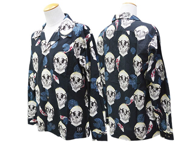 (30% OFF)��DRESS HIPPY/�ɥ쥹�ҥåԡ���2025AW��Face Two Skull L/S Shirts/�ե������ȥ�����������󥰥��꡼�֥���ġ�