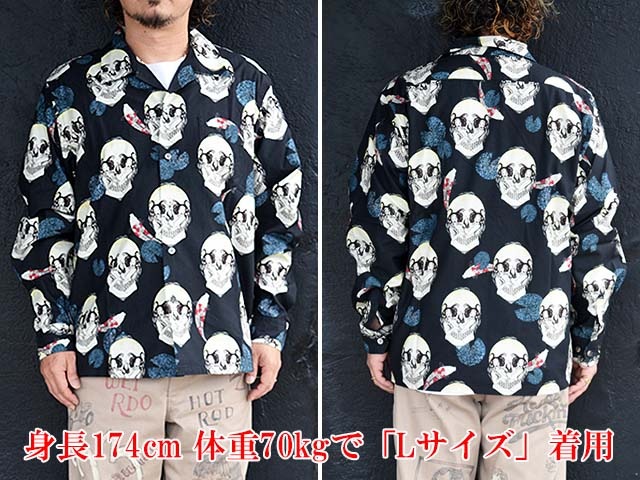(30% OFF)��DRESS HIPPY/�ɥ쥹�ҥåԡ���2025AW��Face Two Skull L/S Shirts/�ե������ȥ�����������󥰥��꡼�֥���ġ�