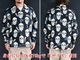 (30% OFF)��DRESS HIPPY/�ɥ쥹�ҥåԡ���2025AW��Face Two Skull L/S Shirts/�ե������ȥ�����������󥰥��꡼�֥���ġ�