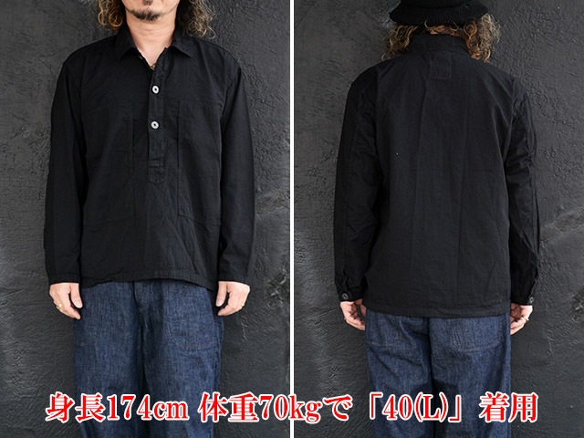 ��FULLCOUNT/�ե륫����ȡ�2026SS��US Army Black Black Denim Pullover Shirt/US�����ߡ��֥�å��֥�å��ǥ˥�ץ륪���С�����ġ�(4097-1)