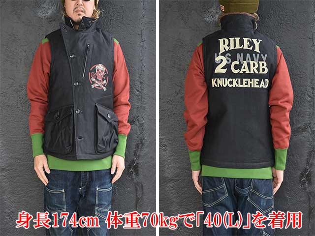 ��FREE WHEELERS/�ե꡼�ۥ����顼����2024FW��WINTER AVIATOR'S VEST��RILEY 2 CARB KNUCKLE HEAD��/�����󥿡����ӥ����������٥��ȡɥ饤�꡼2����֥ʥå���إåɡɡ�(2431004)