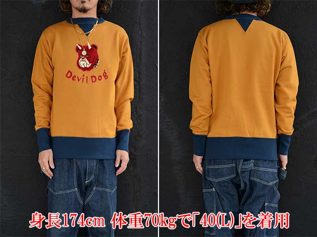 ��2����FREE WHEELERS/�ե꡼�ۥ����顼����2025FW��DOUBLE V SWEAT SHIRT��Devil Dog��/���֥�֥��������åȥ���ġɥǥӥ�ɥå��ɡ�(2534003)