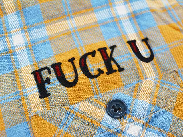 (30% OFF)��WEIRDO/���������ɡ�2024SS��L/S Check Shirts��FUCK U��/���󥰥��꡼�֥����å�����ġɥե��å�U�ɡ�(WRD-24-SS-13)