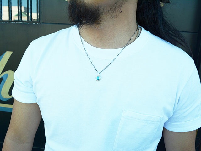 FIRST ARROW'S フェザーネックレス　P-524R チェーン付き FIRST ARROW's/ファーストアローズ】「Medium Heart Feather with