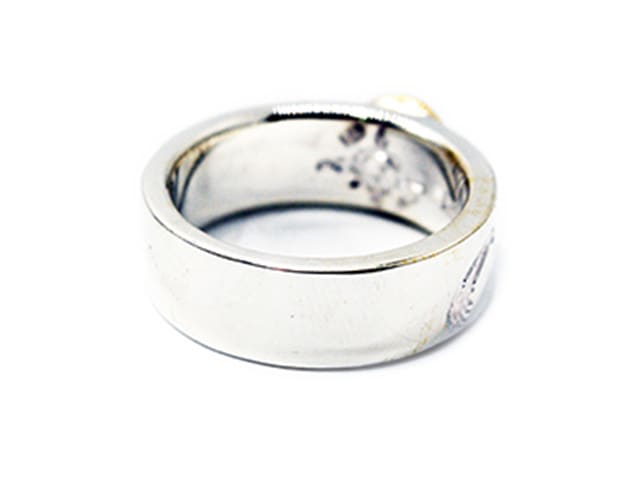 ��FIRST ARROW's/�ե������ȥ��������ۡ�Flat Hammered 8mm Eagle Stump Work Ring with K18/K18�դ�ʿ��8mm�������륹����ץ����󥰡�(R-181)