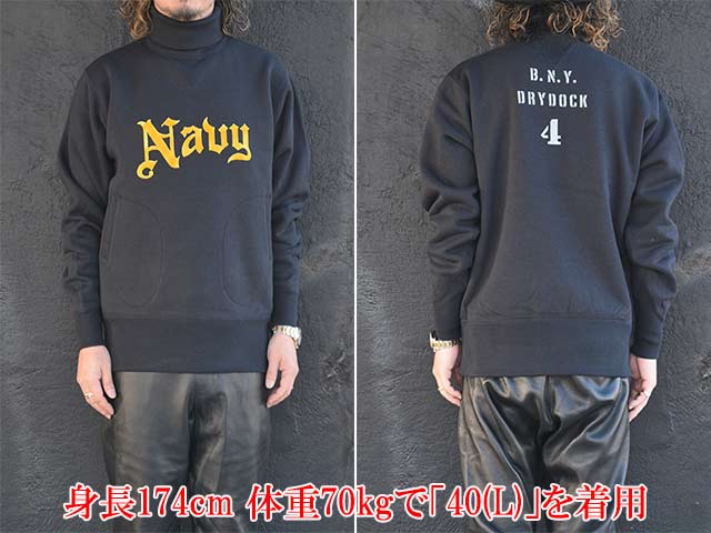 ��FREE WHEELERS/�ե꡼�ۥ����顼����2025FW�֡�U.S.NAVY BNY DRYDOCK #4�� TURTLE NECK SWEAT SHIRT/��U.S.�ͥ��ӡ�BNY�ɥ饤�ɥå�#4�ɥ����ȥ�ͥå��������åȥ���ġ�(2534010)