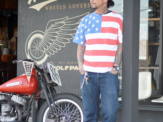(50% OFF)��3����CALIFORNIA LINE/����ե���˥��饤���2023SS��Stars and Stripes Crew Neck Tee��Type1��/������������ɥ��ȥ饤�ץ����롼�ͥå�Tee"������1�ɡ�