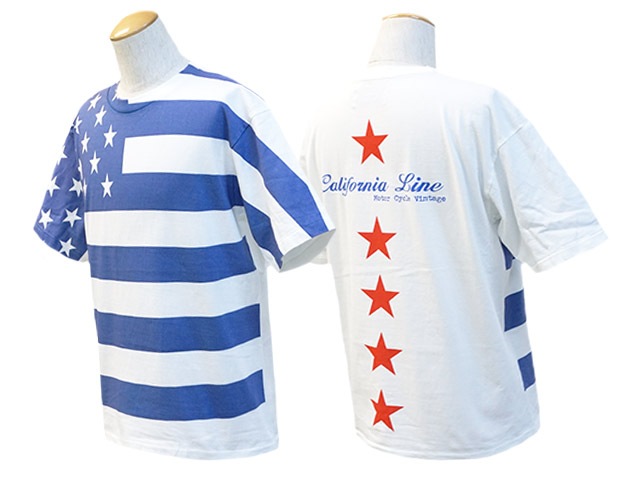 (50% OFF)��3����CALIFORNIA LINE/����ե���˥��饤���2023SS��Stars and Stripes Crew Neck Tee��Type1��/������������ɥ��ȥ饤�ץ����롼�ͥå�Tee"������1�ɡ�