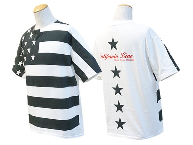(50% OFF)��3����CALIFORNIA LINE/����ե���˥��饤���2023SS��Stars and Stripes Crew Neck Tee��Type1��/������������ɥ��ȥ饤�ץ����롼�ͥå�Tee"������1�ɡ�