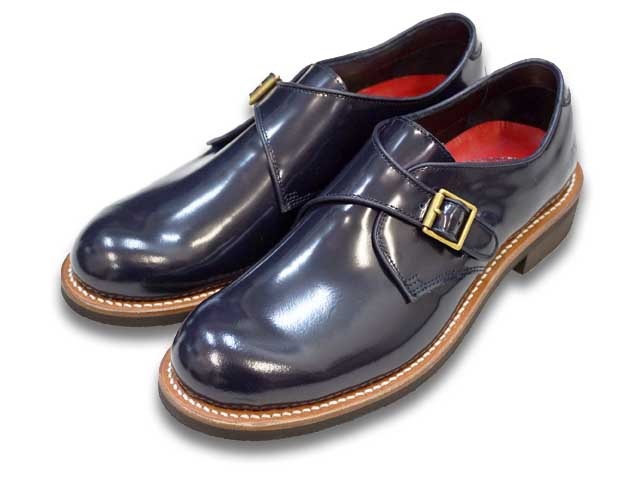 MONK LEATHER SHOES take five mile navy