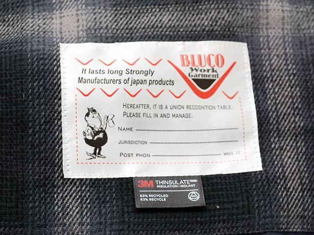 ��2����BLUCO/�֥륳��2025AW��Ombre Check Winter Work Jacket/����֥�����å������󥿡�������㥱�åȡ�(157-31-038)