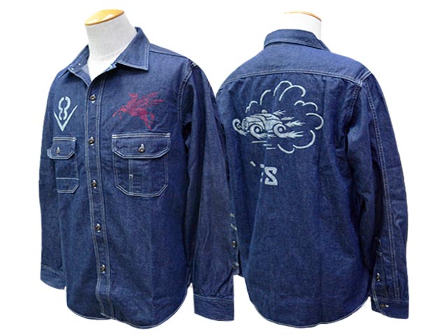 ��FREE WHEELERS/�ե꡼�ۥ����顼����2026SS��Birner MECHANIC SHIRT��HOTRODDER CUSTOM V8 ROADSTER��/�С��ʡ��ᥫ�˥å�����ġɥۥåȥ��å�����������V8�����ɥ������ɡ�(2623003)