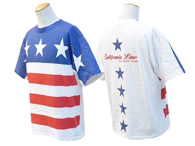 (50% OFF)��3����CALIFORNIA LINE/����ե���˥��饤���2023SS��Stars and Stripes Crew Neck Tee��Type2��/������������ɥ��ȥ饤�ץ����롼�ͥå�Tee"������2�ɡ�