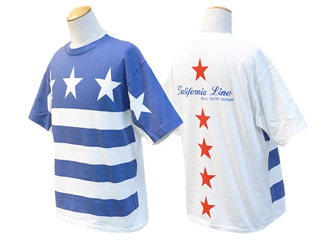 (50% OFF)��3����CALIFORNIA LINE/����ե���˥��饤���2023SS��Stars and Stripes Crew Neck Tee��Type2��/������������ɥ��ȥ饤�ץ����롼�ͥå�Tee"������2�ɡ�