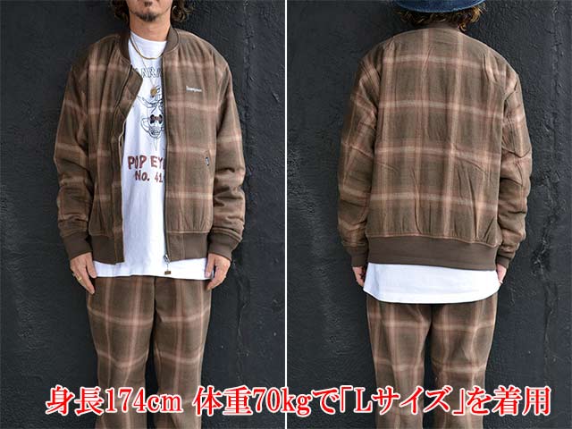 ��2����BLUCO/�֥륳��2025AW��Ombre Check Bomber Jacket/����֥�����å��ܥ�С����㥱�åȡ�(157-31-039)