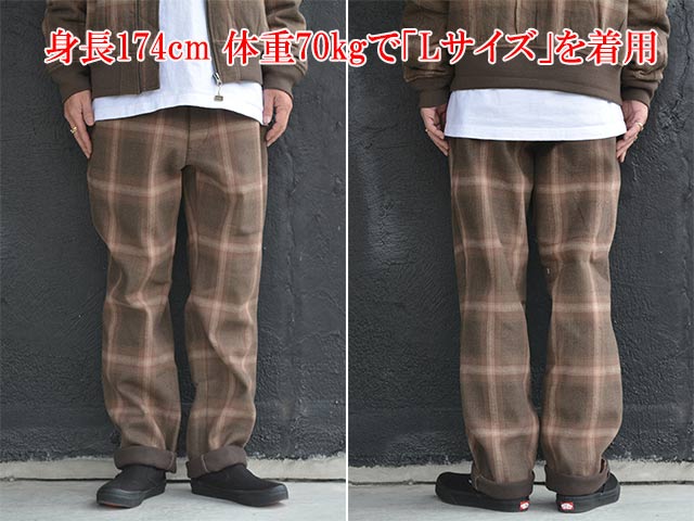��2����BLUCO/�֥륳��2025AW��Ombre Check Warm Easy Pants/����֥�����å��������।�������ѥ�ġ�(157-41-044)