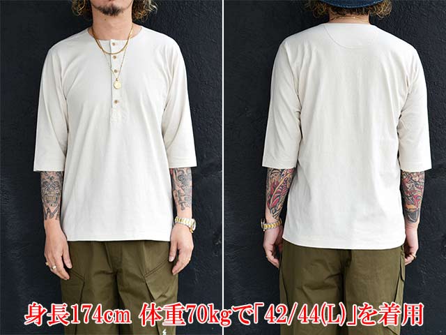 ��3����TWO MOON/�ȥ����ࡼ��ۡ�Half Sleeve Henley Neck Tee/�ϡ��ե��꡼�֥إ�꡼�ͥå�Tee��(20277)