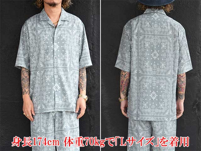 ��2����BLUCO/�֥륳��2026SS��Open Collar S/S Shirt��BANDANA��/�����ץ󥫥顼���硼�ȥ��꡼�֥���ġɥХ���ʡɡ�(163-21-018)