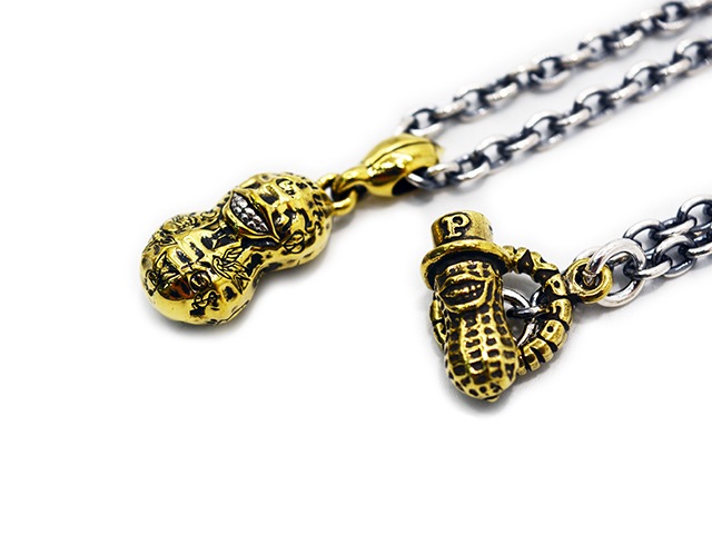 ��Peanuts&Co/�ԡ��ʥåĥ���ѥˡ��ۡ�Small Tattoo Peanuts Pendant Top��Necklace Chain��Round��/���⡼�륿�ȥ����ԡ��ʥåĥڥ����ȥȥåס��ͥå��쥹��������ɴݥ��ޡɡ�(Brass��Silver925/Silver925��Brass)