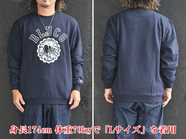 全3色【BLUCO/ブルコ】2024AW「Heavy Pile Sweat Shirts”COLLEGE