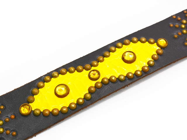 ��HTC(Hollywood Trading Company)/�������ƥ�������(�ϥꥦ�åɥȥ졼�ǥ��󥰥���ѥˡ�)�ۡ�Leather Studs Belt"Overlay Peanuts Snake��/�쥶�������å��٥�ȡɥ����С��쥤�ԡ��ʥåĥ��͡����ɡ�