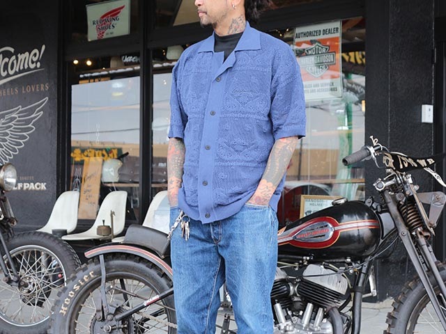 (50% OFF)��4����GANGSTERVILLE/����󥰥������ӥ��2024SS��Jacquard Knit Shirts��PAISLEY��/�¥㥫���ɥ˥åȥ���ġɥڥ����꡼�ɡ�(GSV-24-SS-16)
