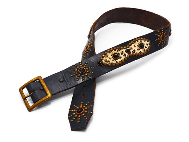 ��HTC(Hollywood Trading Company)/�������ƥ�������(�ϥꥦ�åɥȥ졼�ǥ��󥰥���ѥˡ�)�ۡ�Leather Studs Belt"Overlay Peanuts Leopard��/�쥶�������å��٥�ȡɥ����С��쥤�ԡ��ʥåĥ쥪�ѡ��ɡɡ�